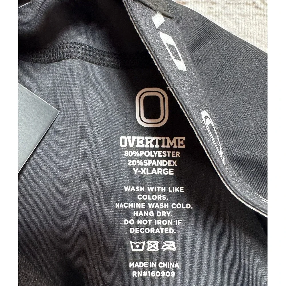 Overtime Boys Youth XL Valid Compression 3/4 Tights Black NWT